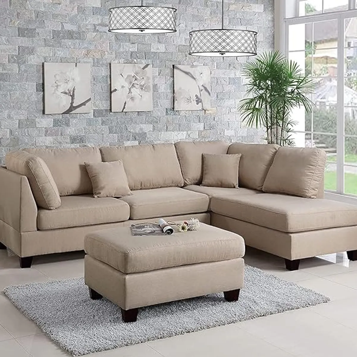 GENERICO - Sofa Viena Seccional 4 piezas - Color Beige Mate