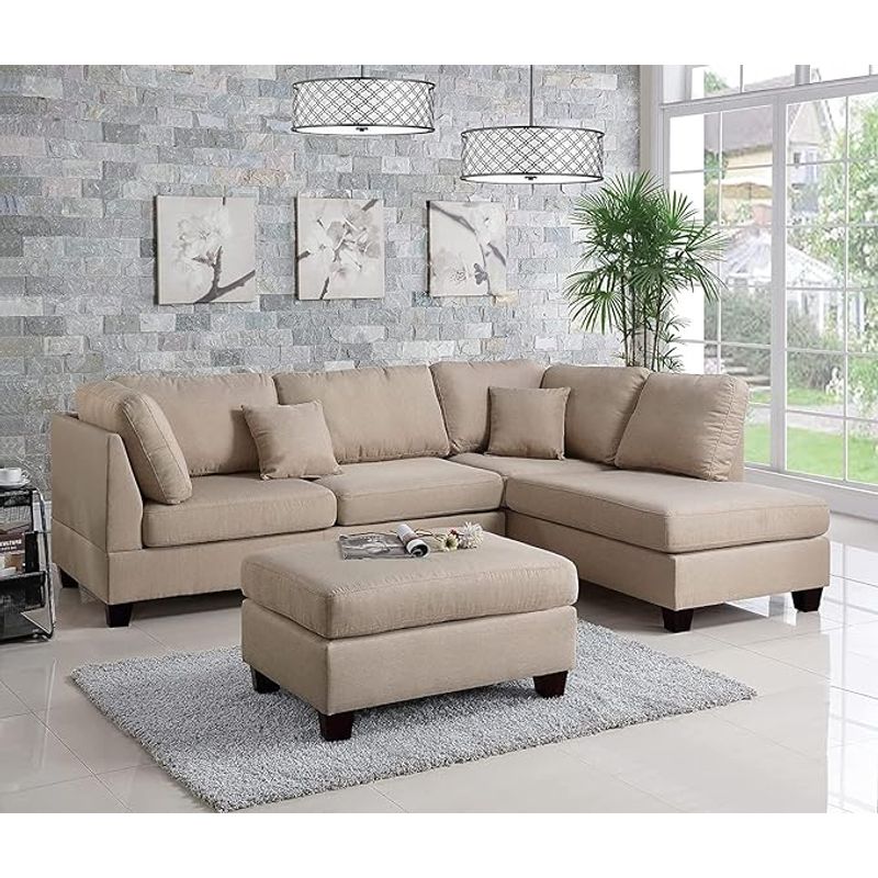 GENERICO - Sofa Viena Seccional 4 piezas - Color Beige Mate
