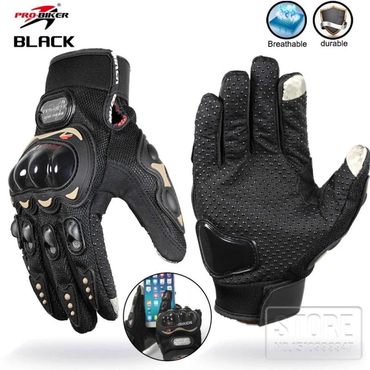 GENERICO - GUANTE DE MOTO PROBIKE NEGRO XL