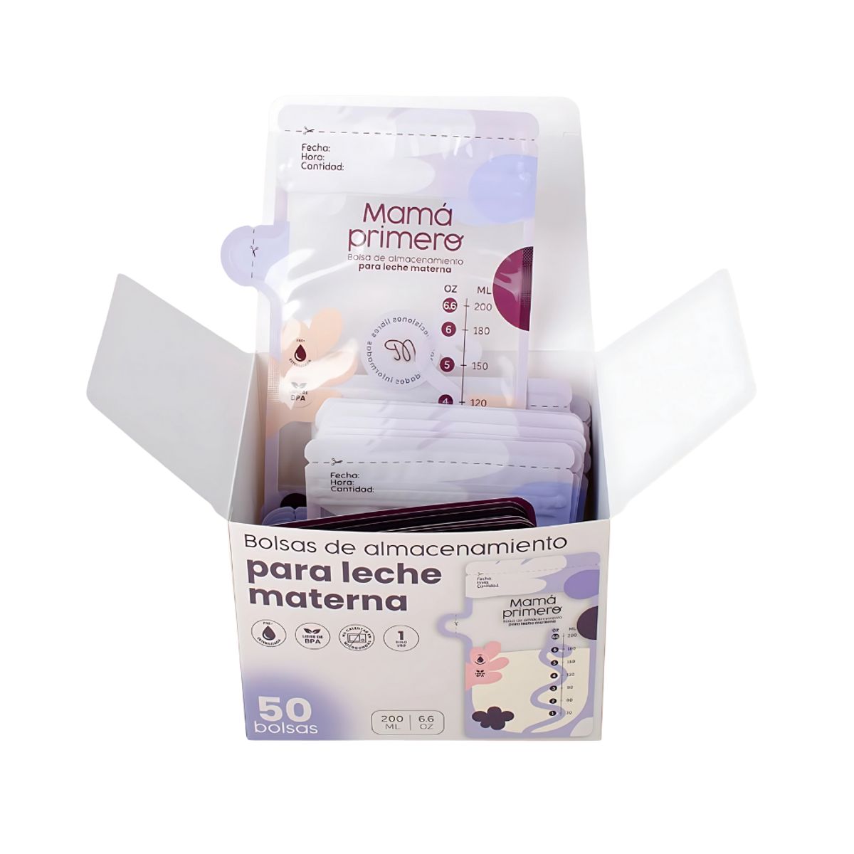 GENERICO - Bolsas para almacenar leche Materna - Paquete de 50 U