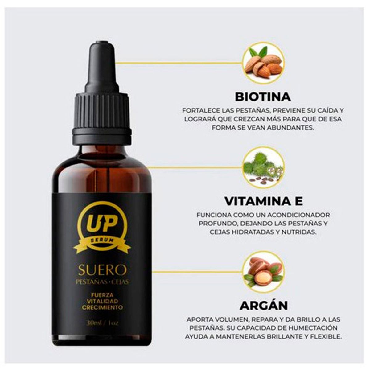 GENERICO - Sérum Up Para Crecimiento de Pestañas Y Cejas 30ml -