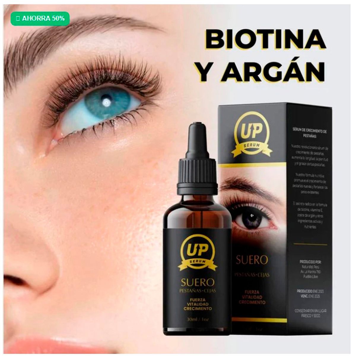 GENERICO - Sérum Up Para el Crecimiento de Pestañas Y Cejas 30ml