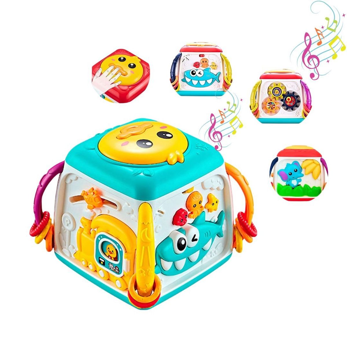 GENERICO - Cubo Interactivo Musical de Actividades Montessori Patito