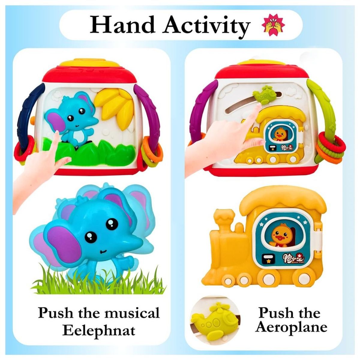 GENERICO - Cubo Interactivo Musical de Actividades Montessori Patito