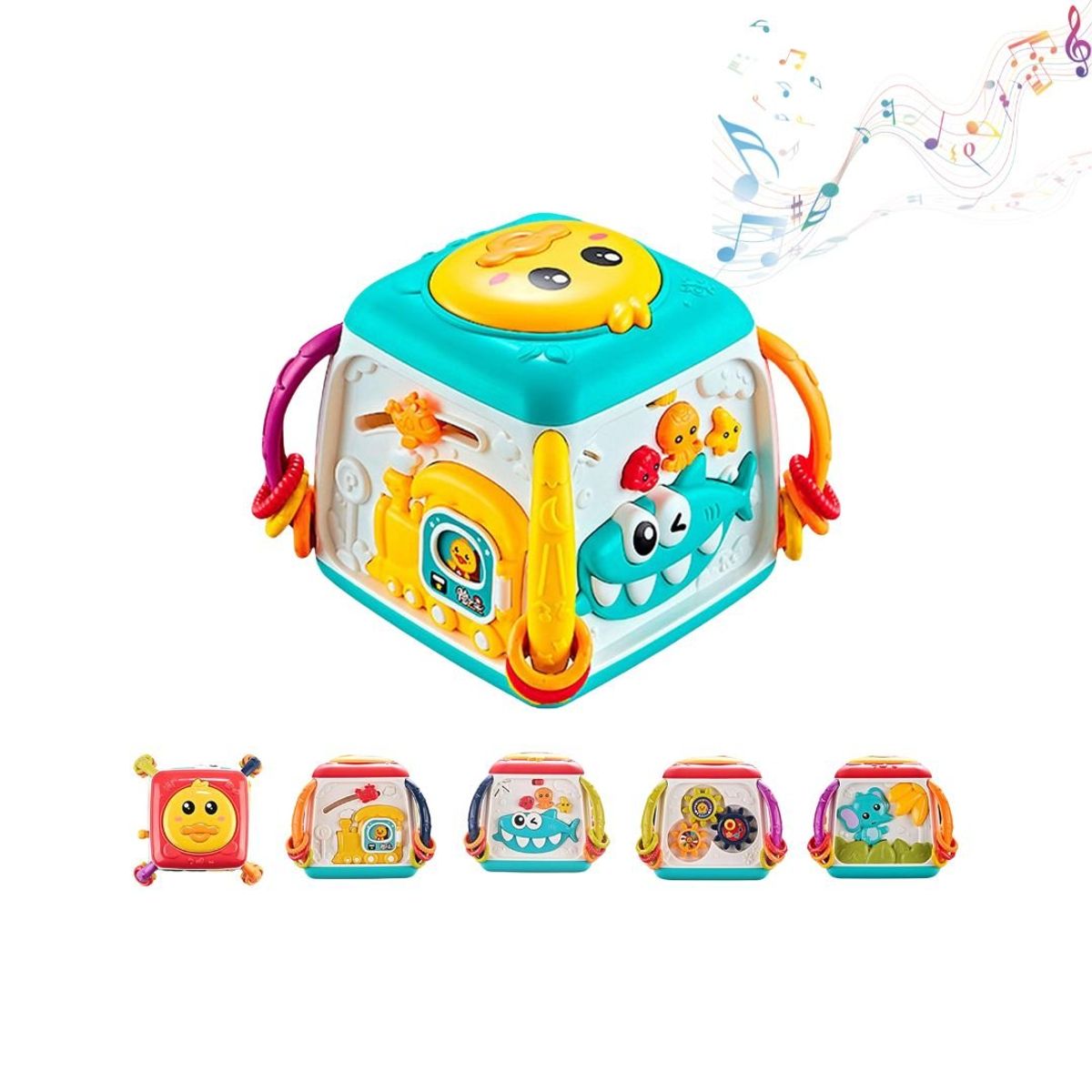 GENERICO - Cubo Patito Musical de Actividades Montessori Azul