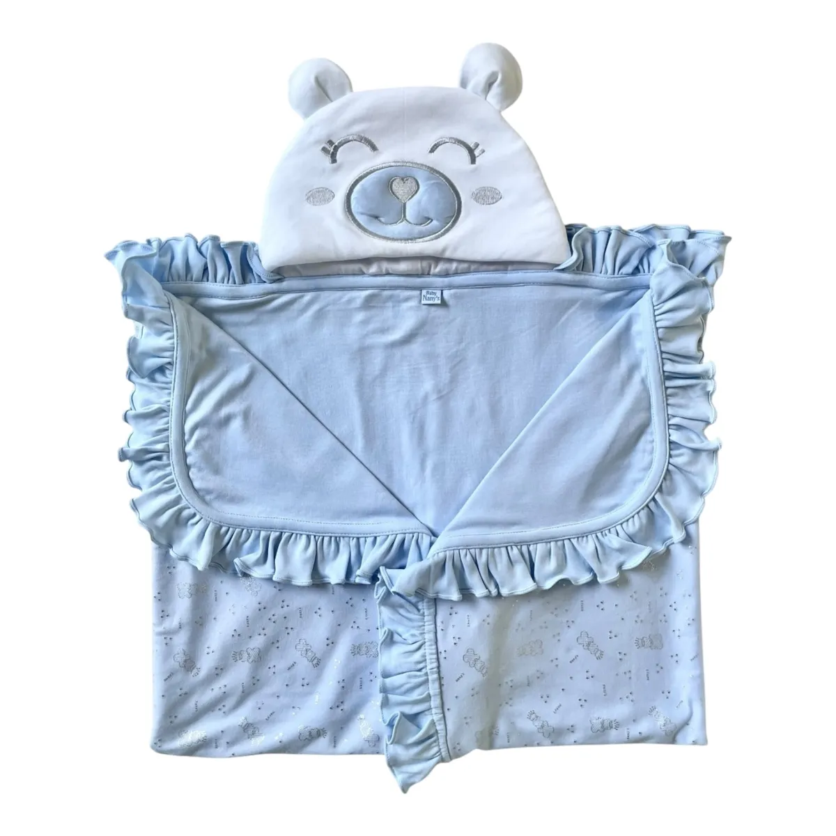 BABY NANYS - COLCHA BEBÉ ALGODÓN OSO CORONA