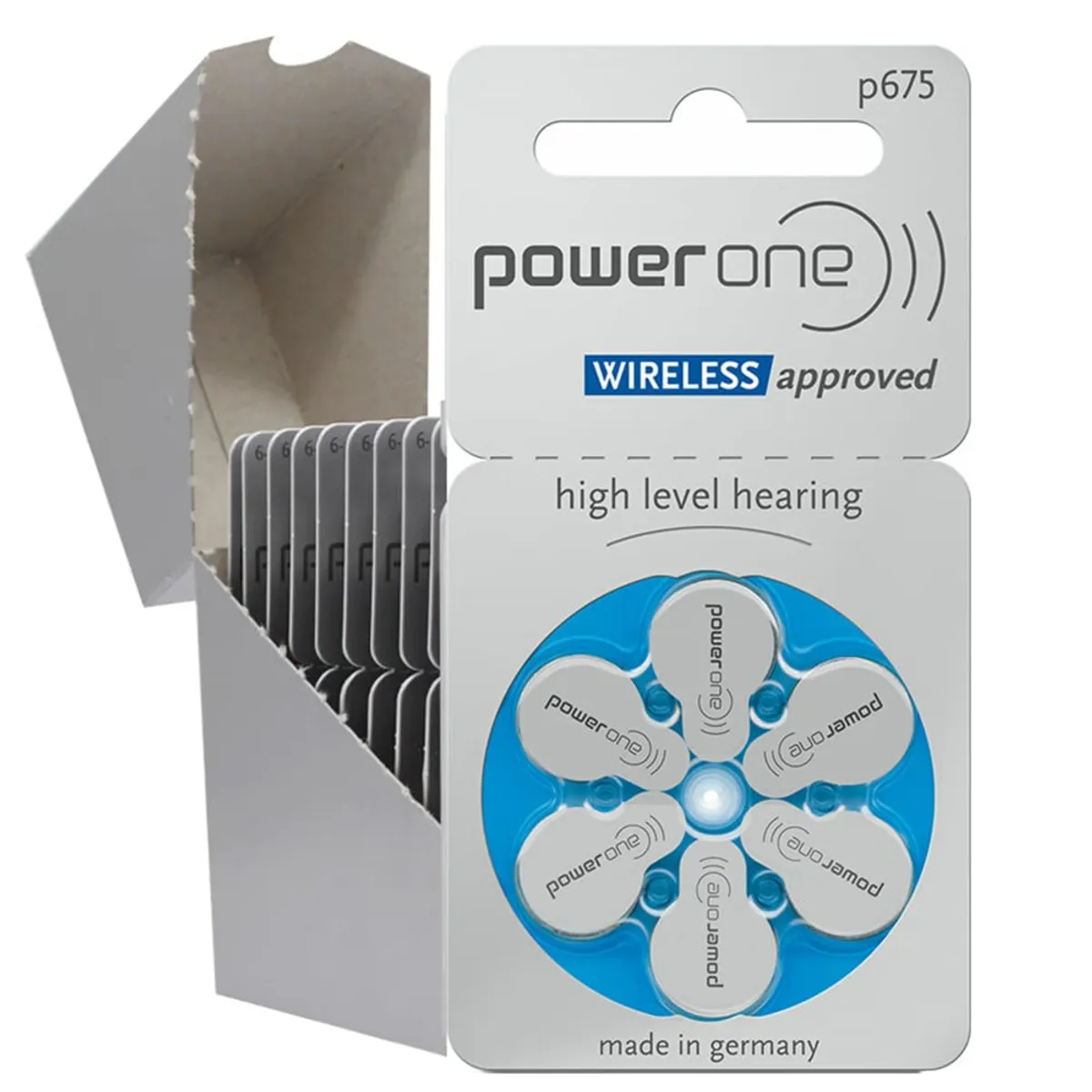 POWERONE - Power One Pilas 675 para Audifonos Medicados. Blister x 6 pilas
