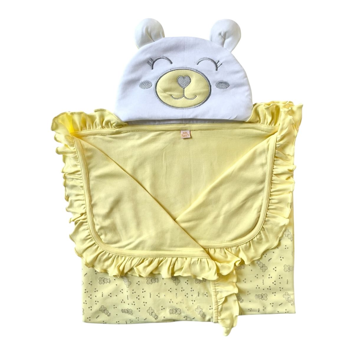 BABY NANYS - COLCHA BEBÉ ALGODÓN OSO CORONA