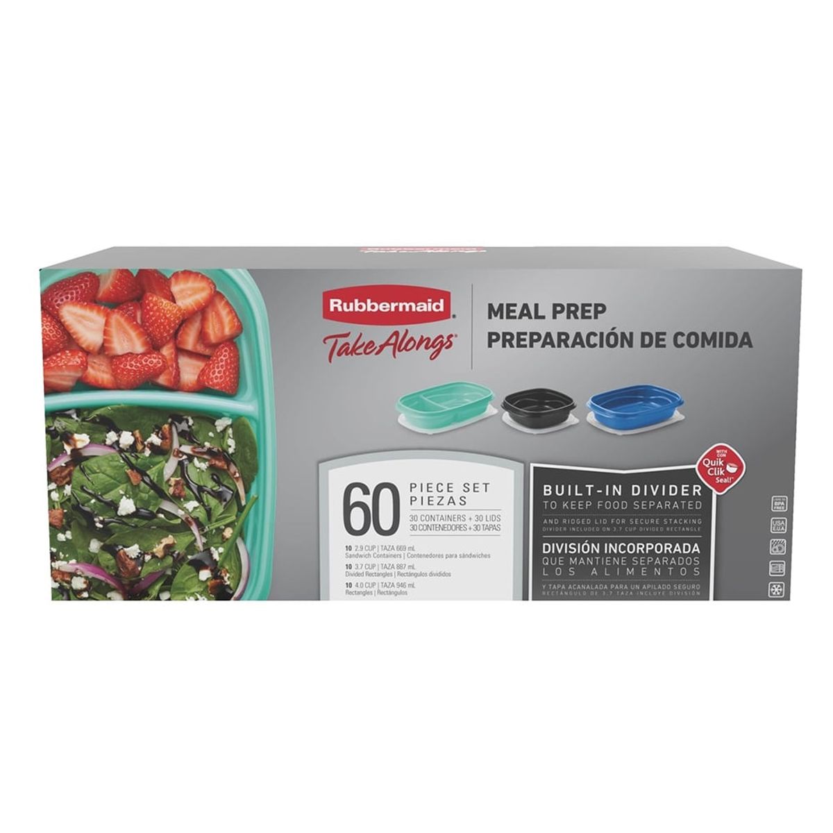 RUBBERMAID - 30 Contenedores de Alimentos Rubbermaid 2139076
