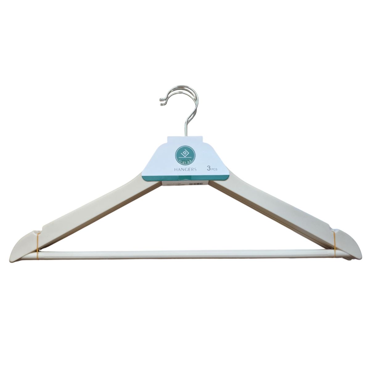 GENERICO - 3 ganchos colgadores perchas de ropa - Crema