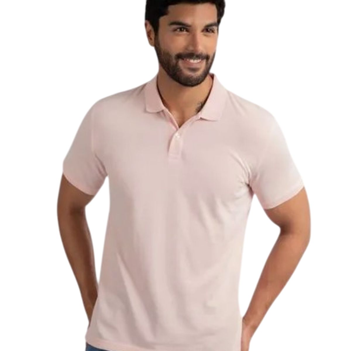 GENERICO - POLO CAMISERO MANGA CORTA ROSADO