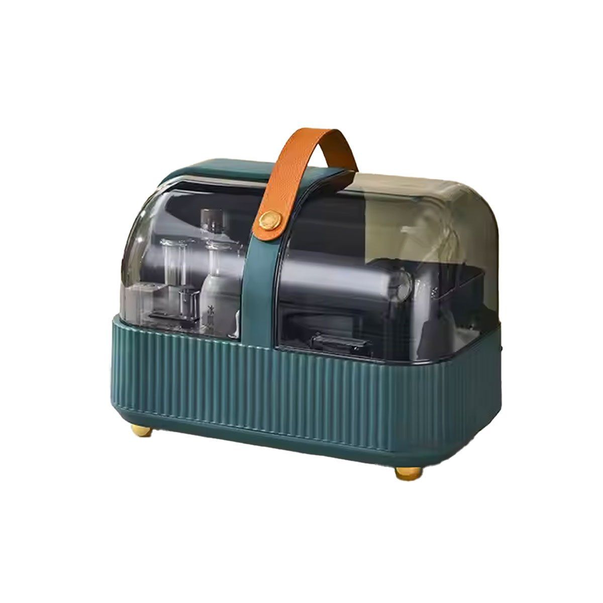 GRETAIL - Organizador De Cosméticos Maquillaje Joyas 4 espacios Portátil Verde