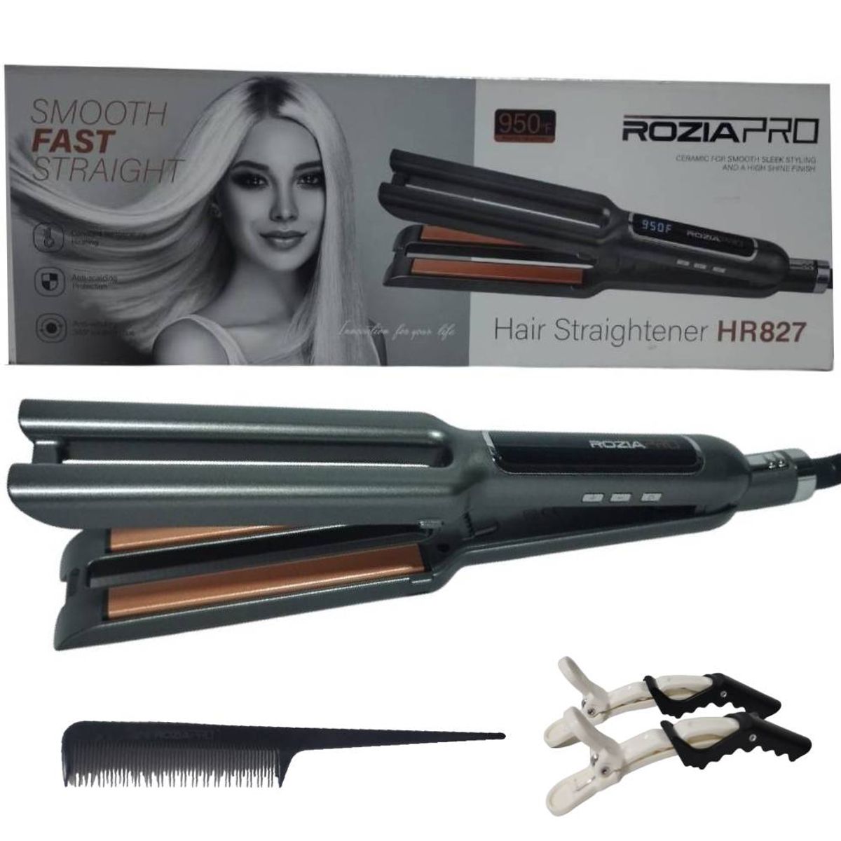 GENERICO - Plancha Laceadora Rozia Profesional Ceramica Para el cabello HR827