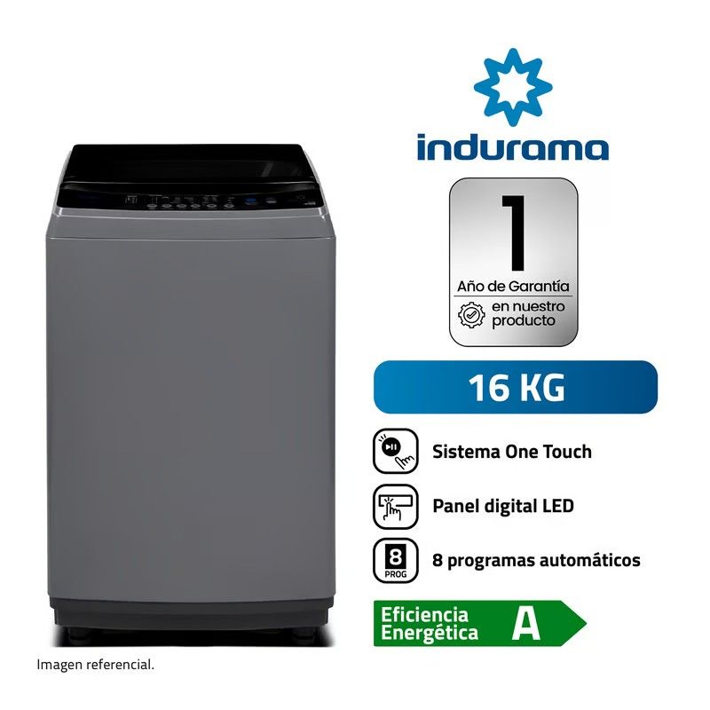 INDURAMA - Lavadora 16KG Carga Superior LRI-16DGR