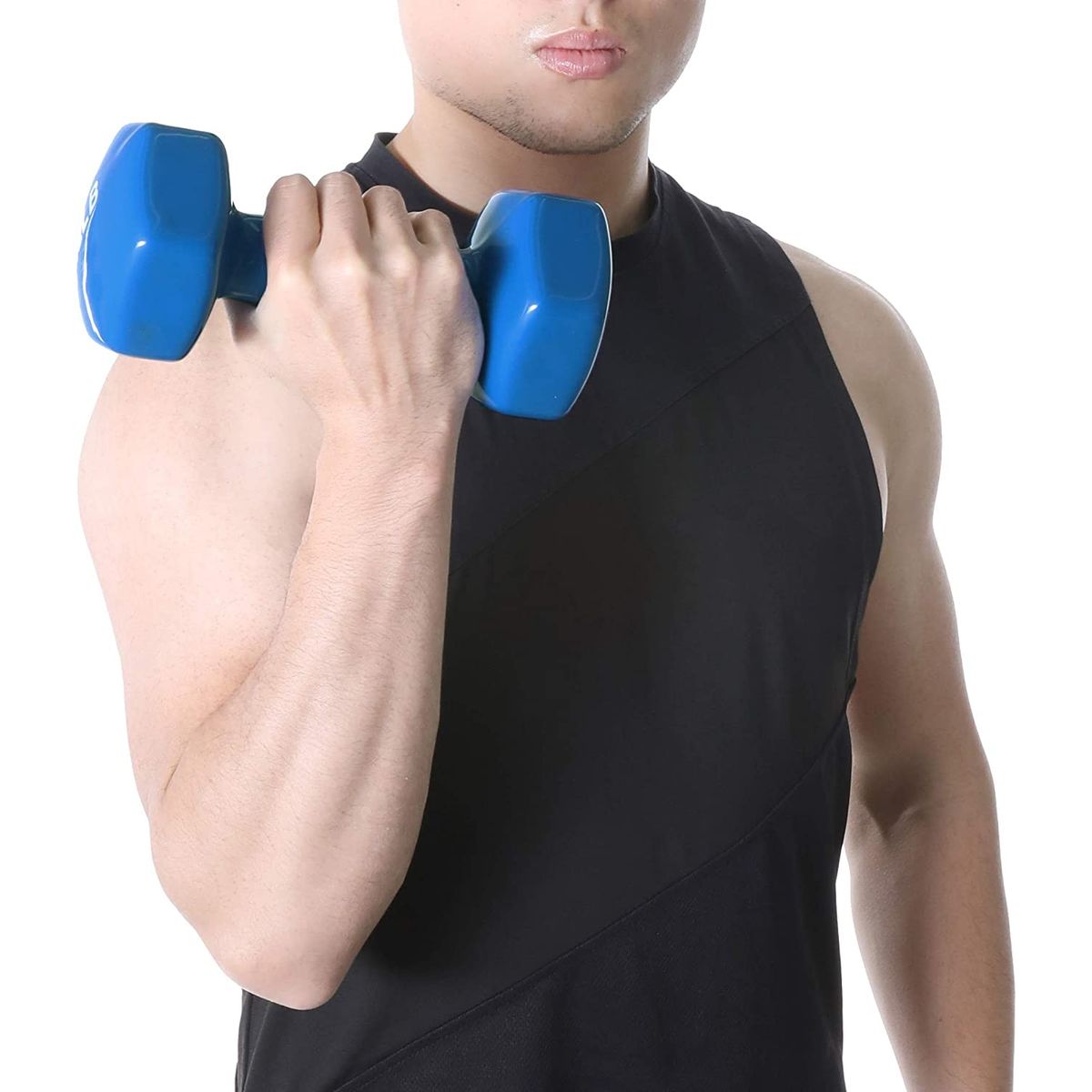 Alpha Gym - Pesas de vinil para gimnasio Mancuernas antideslizantes 5 kg