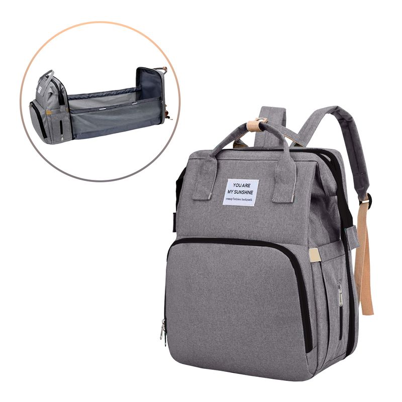 BABYPAL - Pañalera Cambiador 2 en 1 Espaciosa y Funcional Plomo