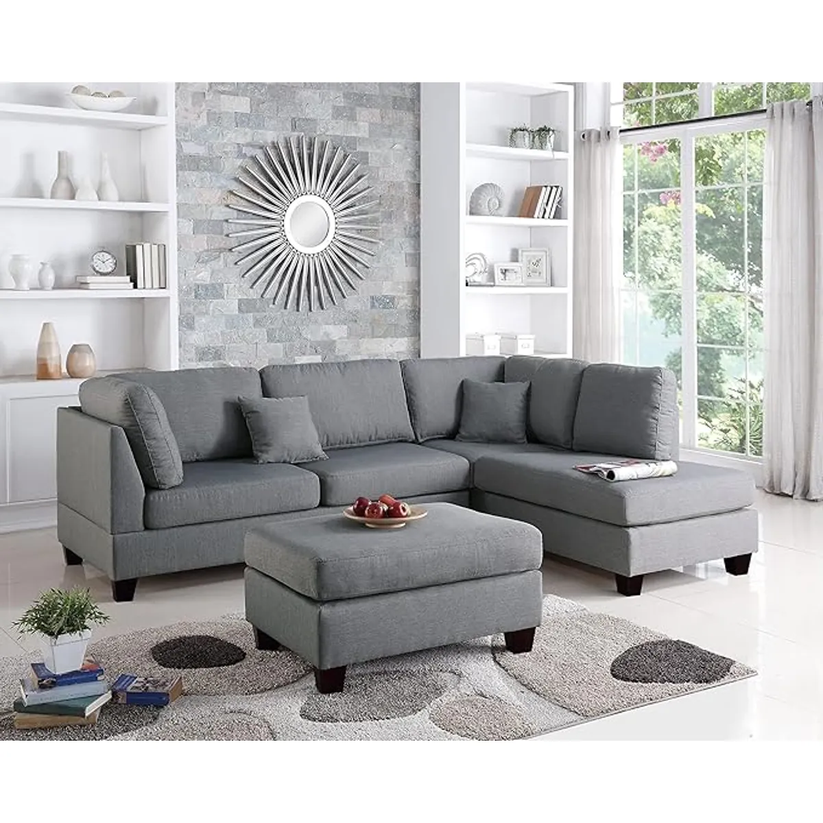 GENERICO - Sofa Viena Seccional 4 piezas - Color Griss Mate
