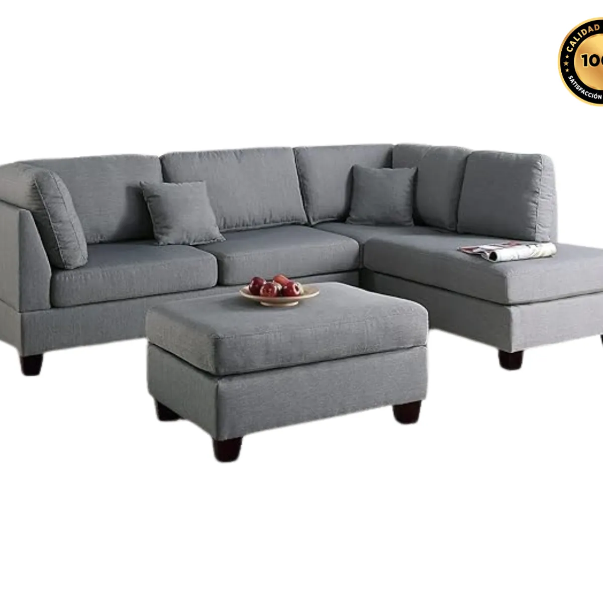 GENERICO - Sofa Viena Seccional 4 piezas - Color Griss Mate