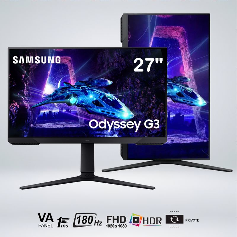 SAMSUNG - MONITOR GAMER ODYSSEY G3 FULLHD 27 " VA 180HZ 1MS HDR10 LS27DG300ELXPE