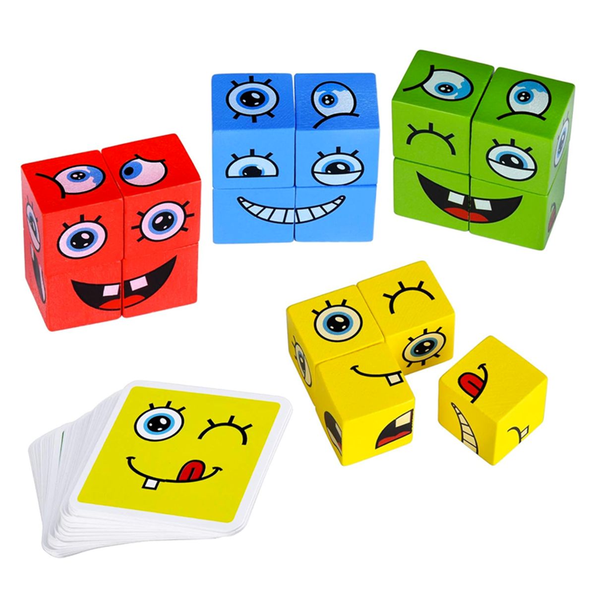 GENERICO - Mini Juego de Emociones Con Bloques De Madera