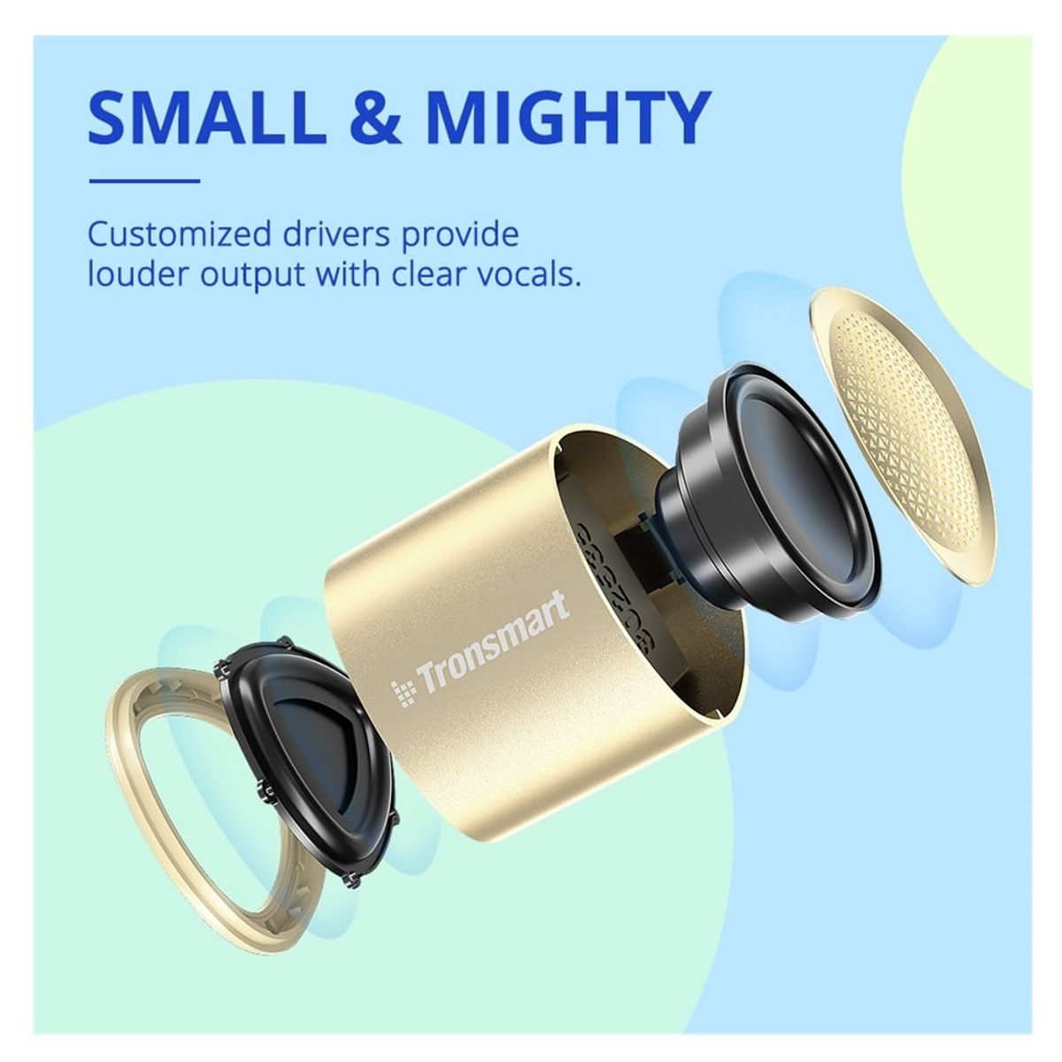 TRONSMART - Minialtavoz portátil NIMO 5W Bluetooth speaker DORADO