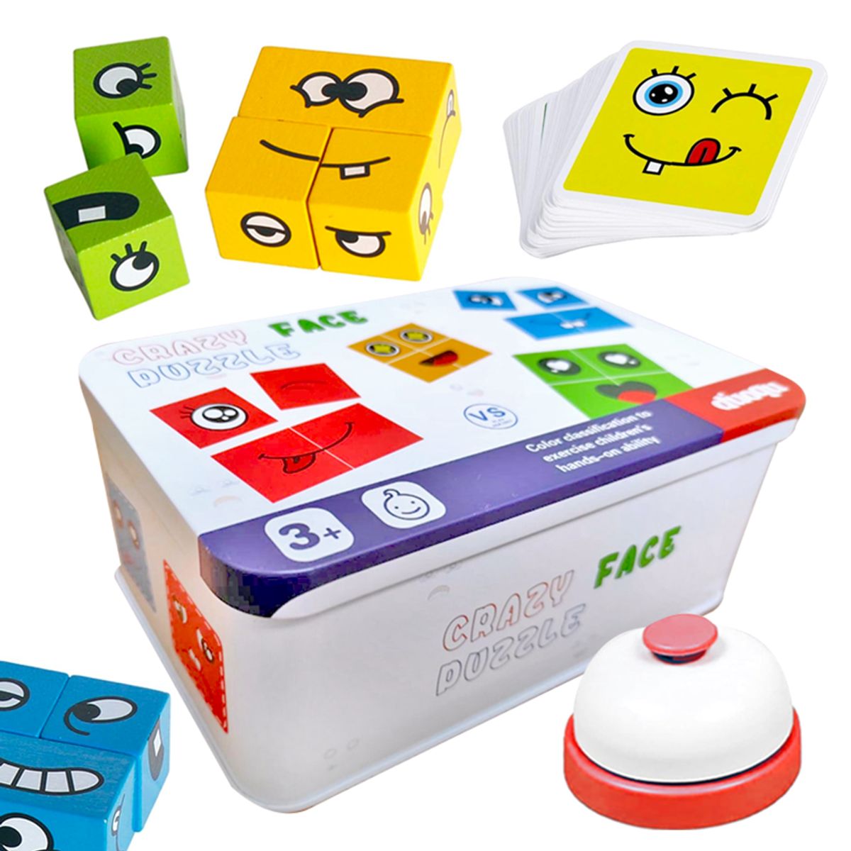 GENERICO - Mini Juego de Emociones Con Bloques De Madera