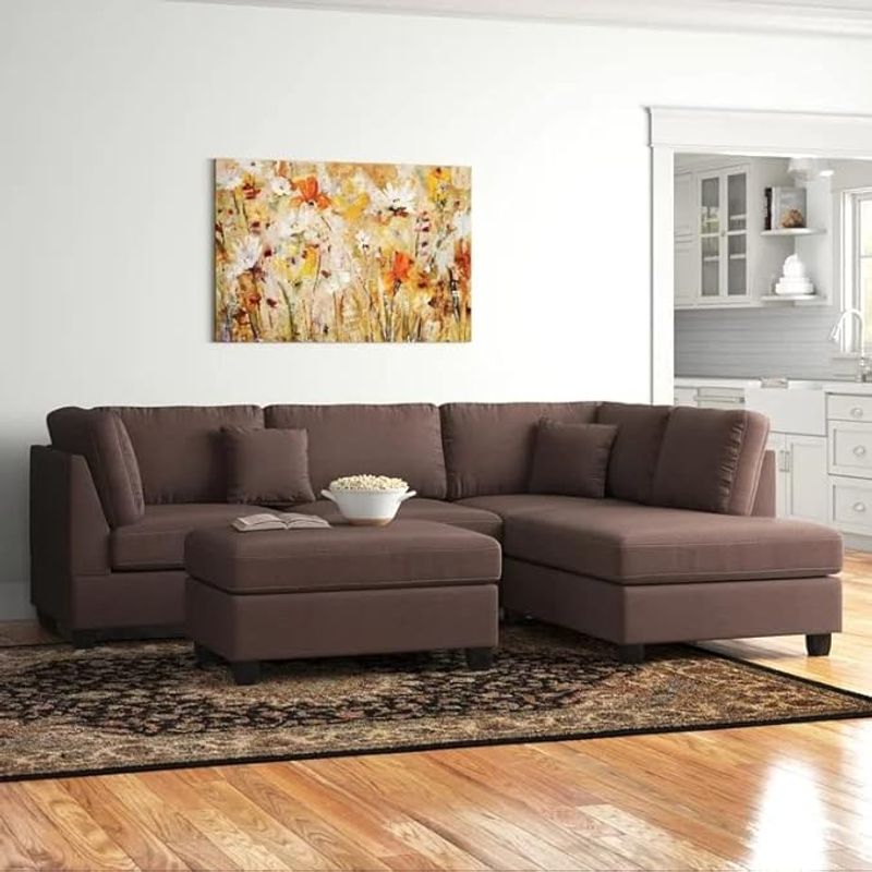 GENERICO - Sofa Viena Seccional 4 piezas - Color Marron