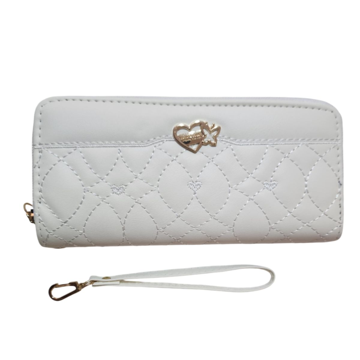 GENERICO - Billetera Cartera de cuero sintético con doble cierre - 19x10 cm