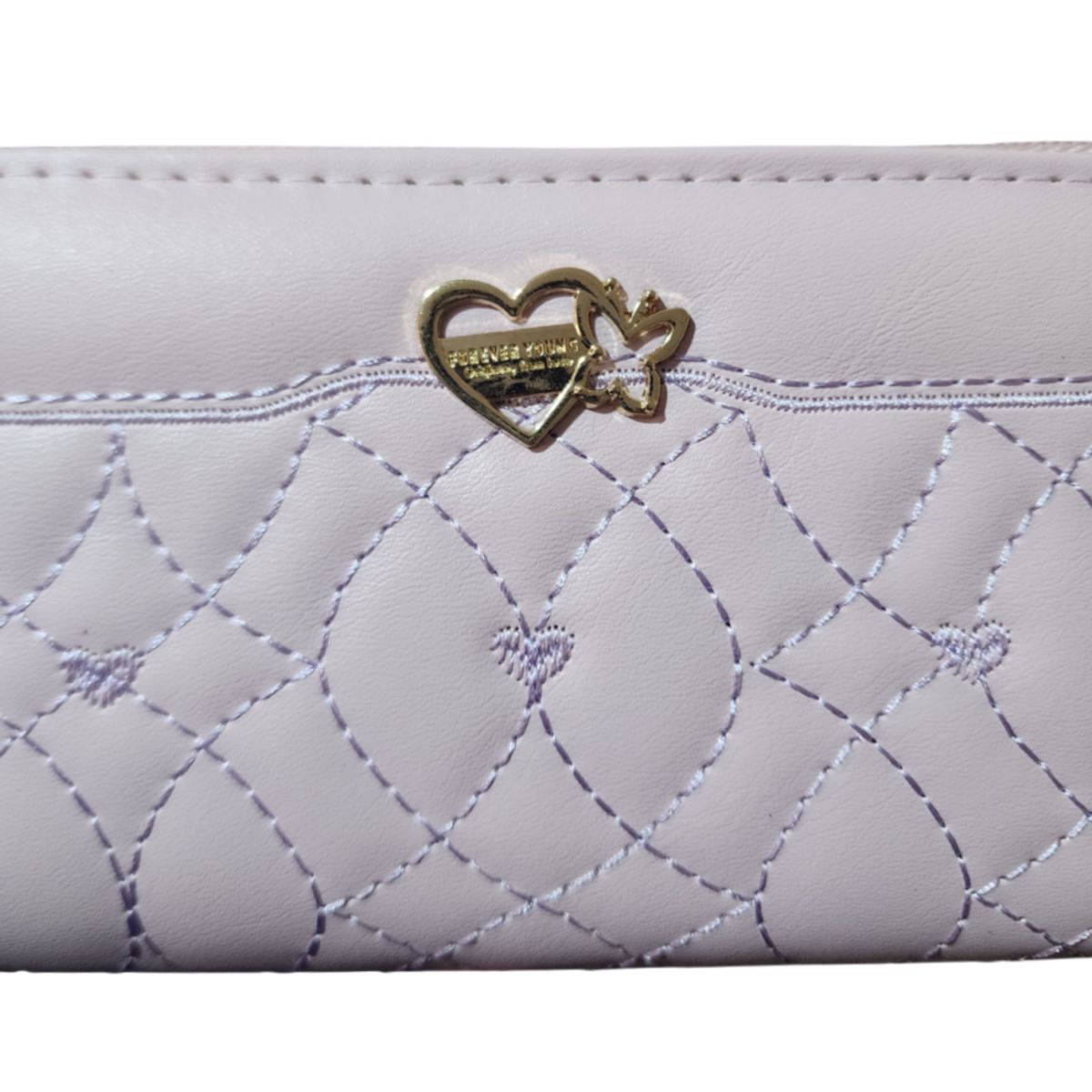 GENERICO - Billetera Cartera de cuero sintético con doble cierre - 19x10 cm