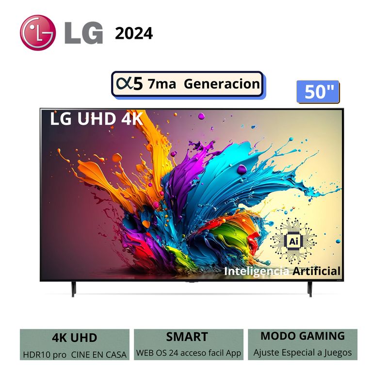 LG - Televisor LG 50 Pulg. LED Smart TV 4K UHD con ThinQ AI 50UT7300 Modelo 2024