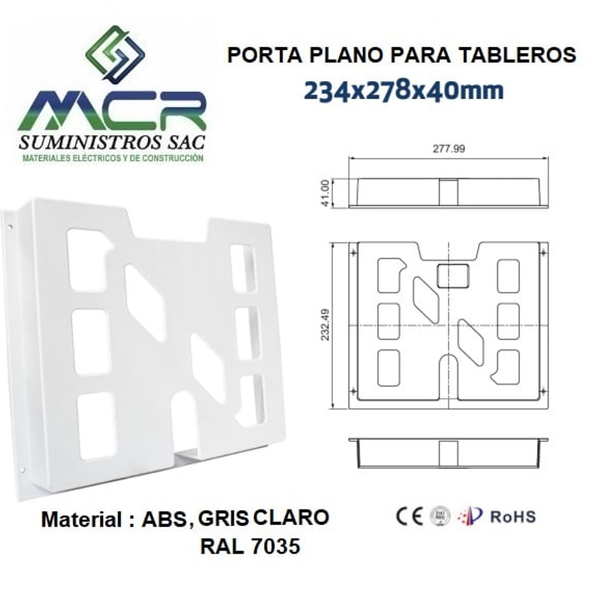 GENERICO - PORTA PLANO O DOCUMENTOS PARA TABLEROS ELECTRICOS A4 230X275X40MM