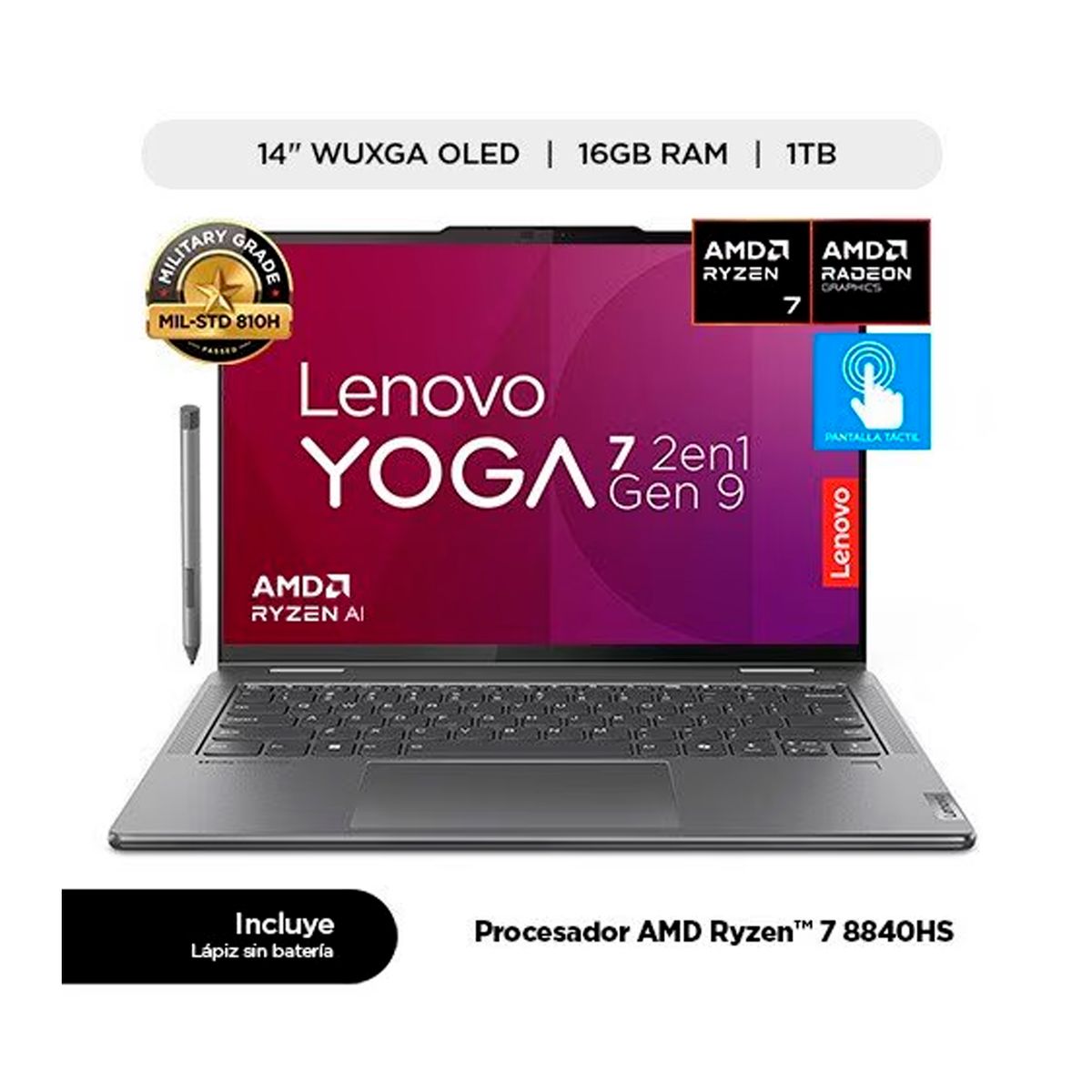 LENOVO - NOTEBOOK LENOVO 14 WUXGA AMD R7 8845HS 16GB 1TB FREEDOS PN 83DK009HLM