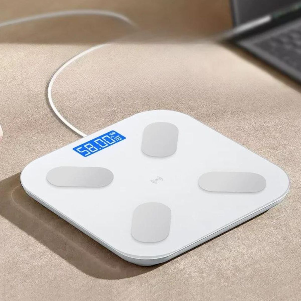 GENERICO - BALANZA INTELIGENTE BLUETOOTH ESCALA DE GRASA CORPORAL - COLOR BLANCO