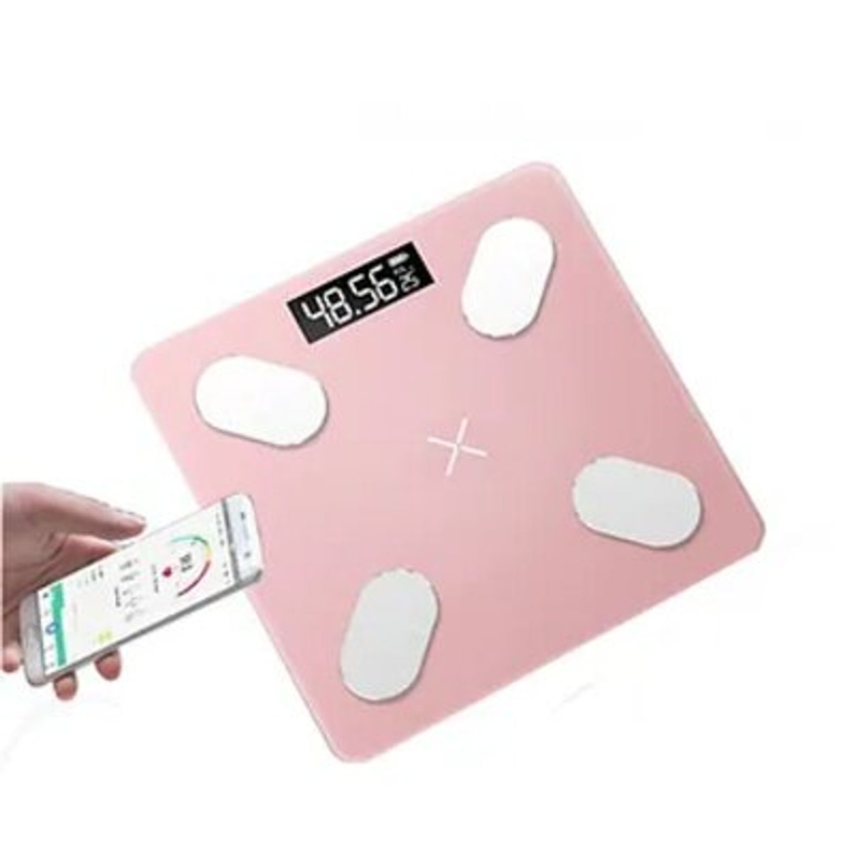 GENERICO - BALANZA INTELIGENTE BLUETOOTH ESCALA DE GRASA CORPORAL - COLOR ROSADO