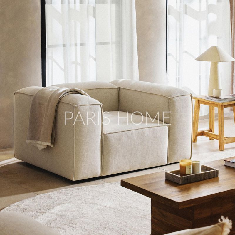 GENERICO - Sofá 1 Cuerpo Monarch Lino - Beige