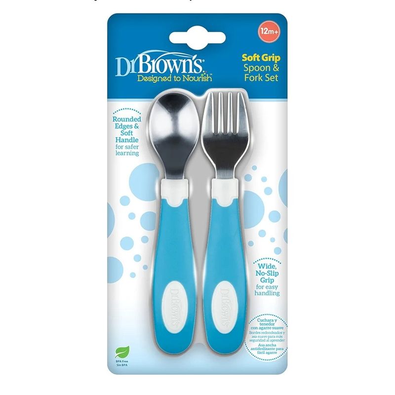 DR BROWNS - Cubiertos acero inoxidable para bebés y niños - set x 2 uds