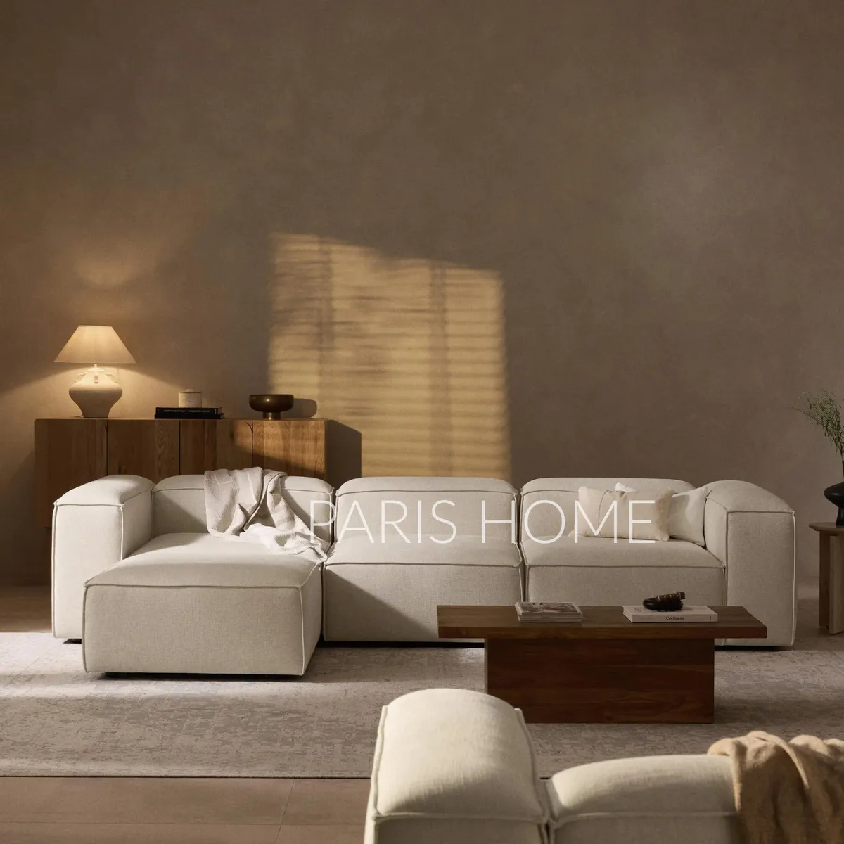 GENERICO - Seccional Rinconera 4 Plazas Monarch Lino - Beige