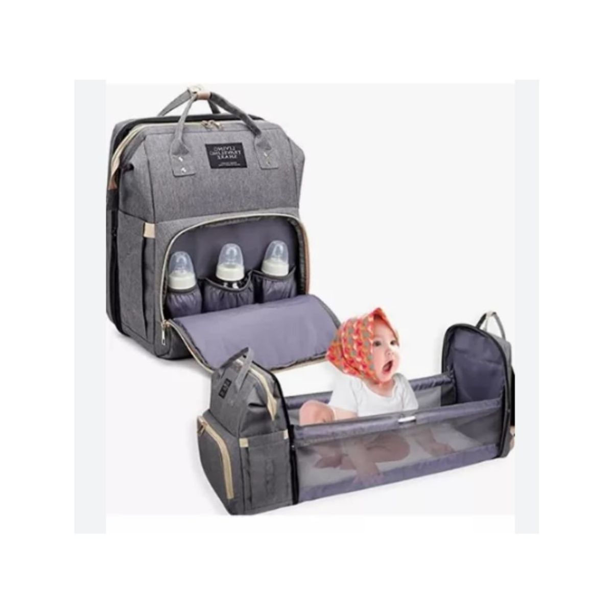 GENERICO - MOCHILA PAÑALERA CUNA PARA BEBÉ