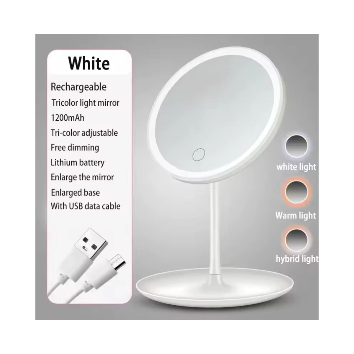 OEM - ESPEJO LED CON PANTALLA TACTIL DE MAQUILLAJE