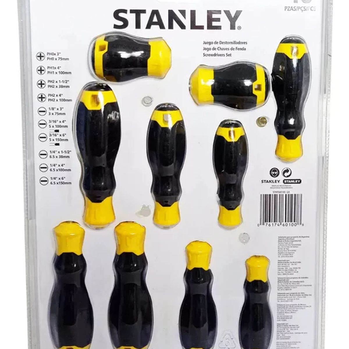 STANLEY - Juego Desarmador 20 Piezas Cushion Grip