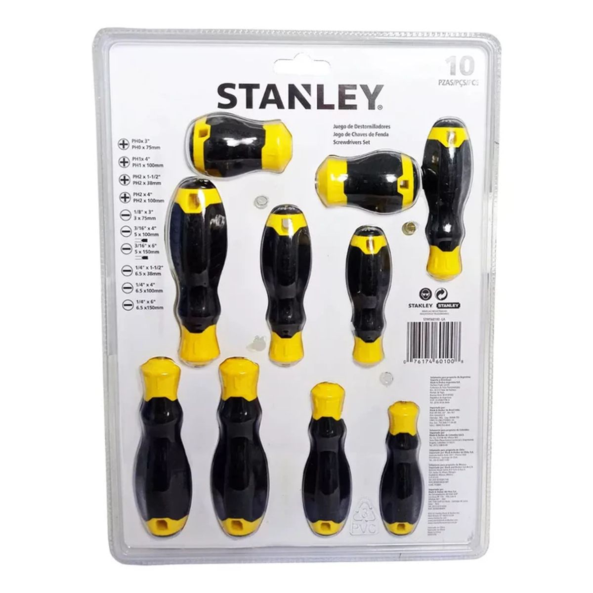 STANLEY - Juego Desarmador 20 Piezas Cushion Grip