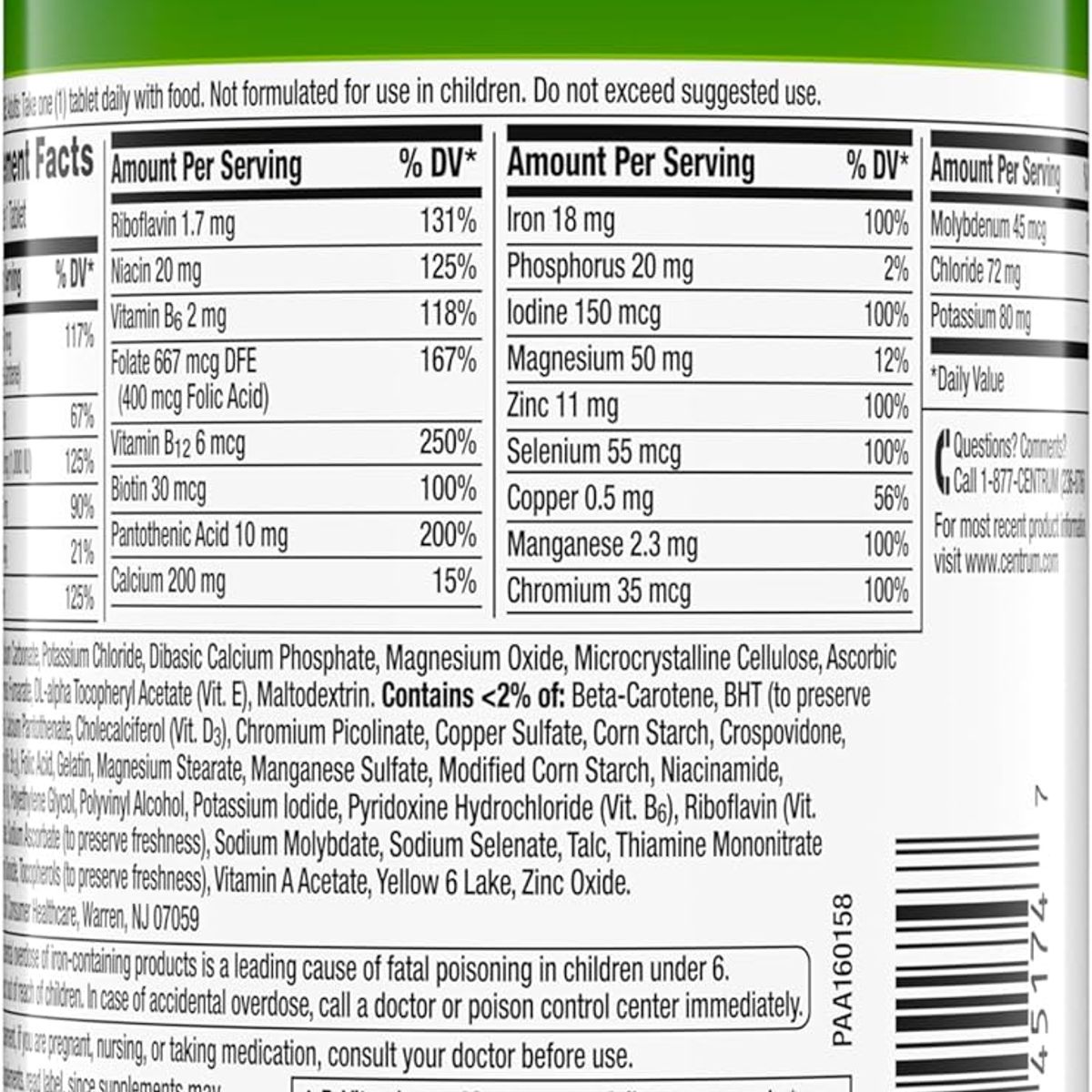 CENTRUM - Centrum Multivitaminas y Minerales para Adultos, 200 Tabletas