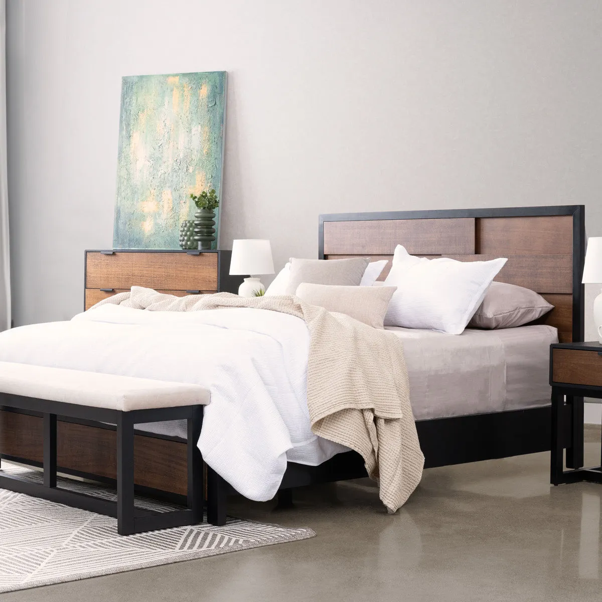 COLINEAL - CAMA QUEEN CALABRIA CHONEY WASH&NEGRO V3