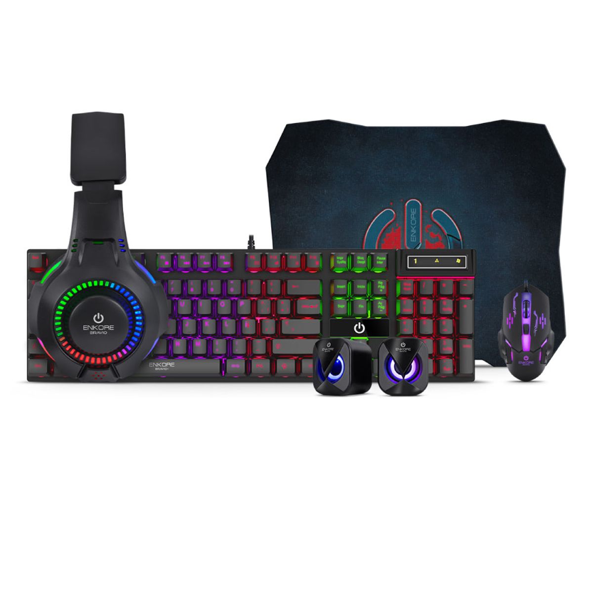 MICRONICS - KIT GAMER ENT G1000-5 TECLADO + MOUSE + AURICULAR + PARLANTE + PAD