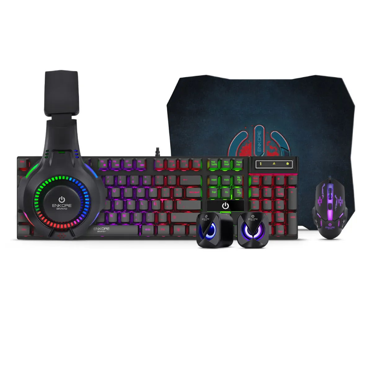 MICRONICS - KIT GAMER ENT G1000-5 TECLADO + MOUSE + AURICULAR + PARLANTE + PAD