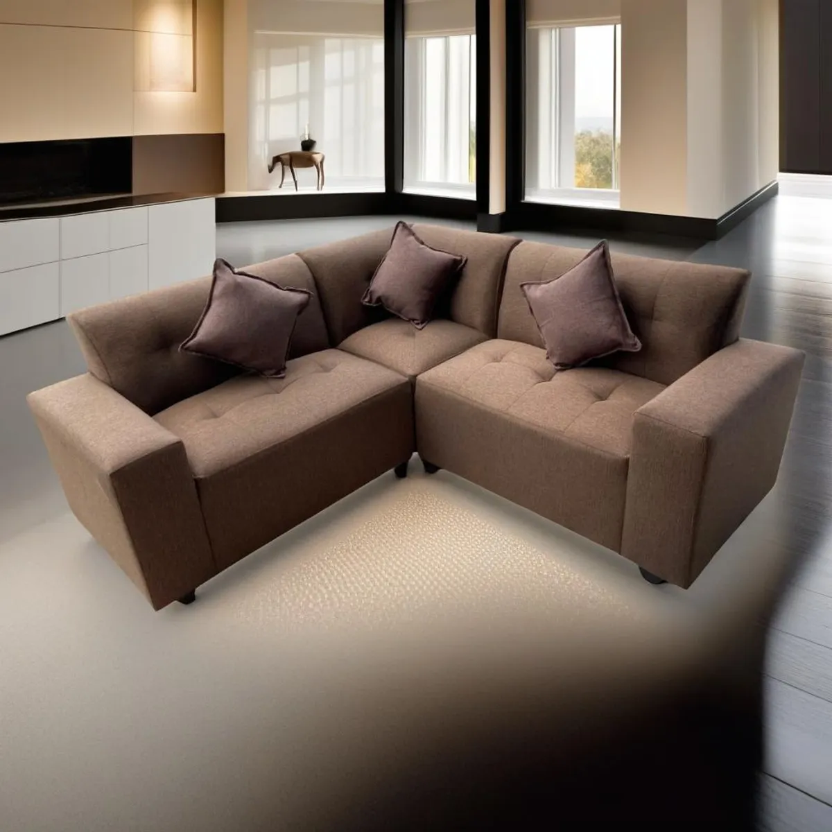 GENERICO - Sofá Paris Seccional 3 Piezas - Color Marrón