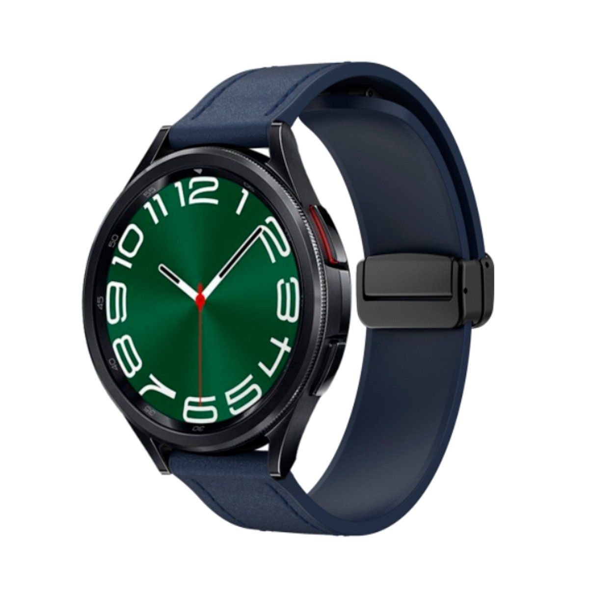 GENERICO - Bumper Plata + Correa De Cuero Para Samsung Watch 7 Ultra 47mm Azul