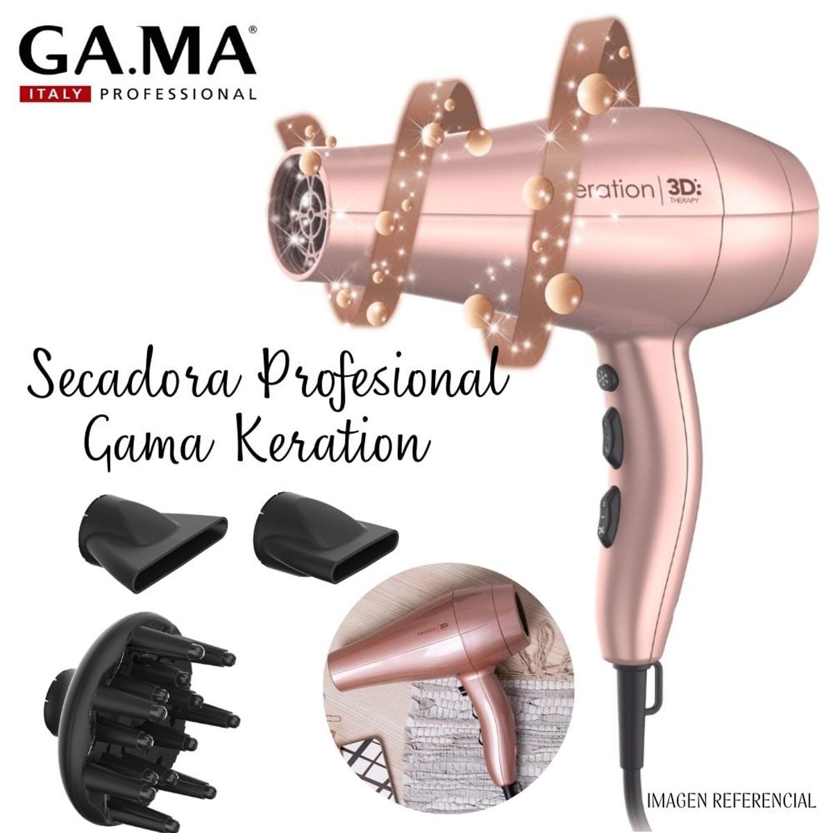 GAMA - Secadora de Cabello Profesional Gama Keration Therapy 3D