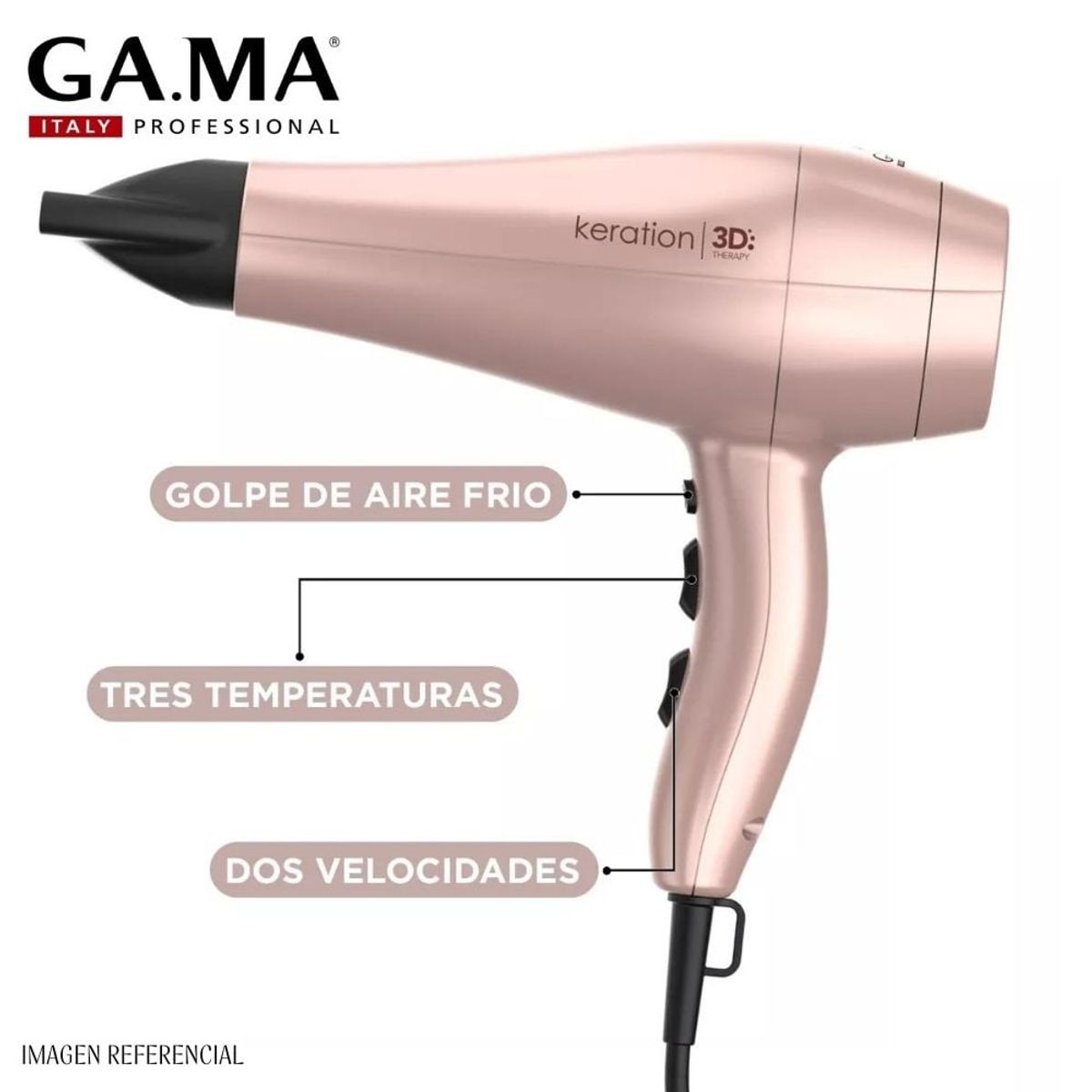 GAMA - Secadora de Cabello Profesional Gama Keration Therapy 3D