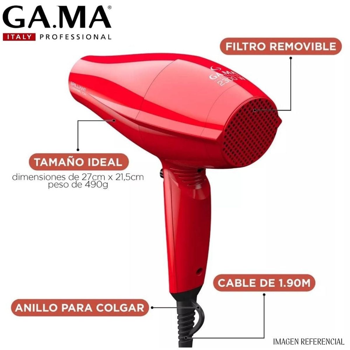 GAMA - Secadora de Cabello Gama Brillant Ceramic